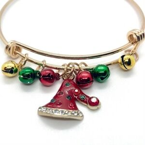 Christmas Hat Expandable Bangle Charm Bracelet